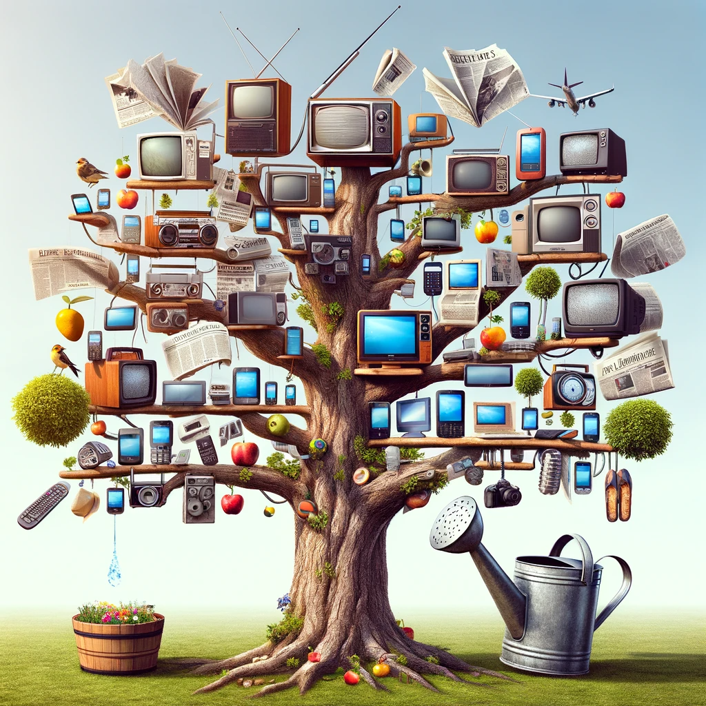 Baum der Medien-Erkenntnis. Generiert mit DALL·E.